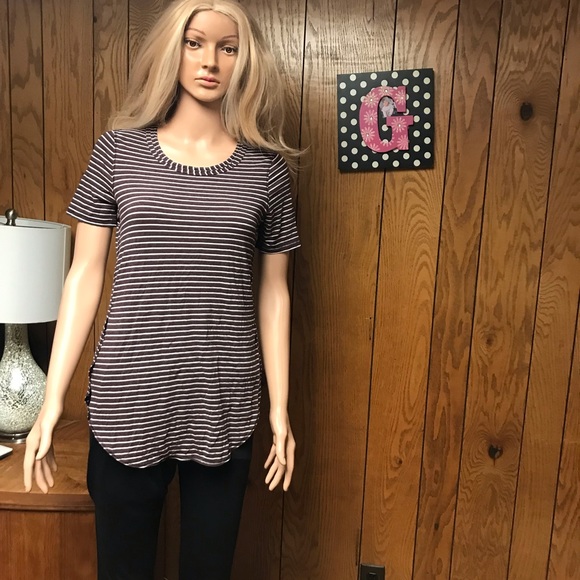 Lululemon Love Crew Shirt Tee- Stripe Color Brown and White-Size none - Picture 8 of 14